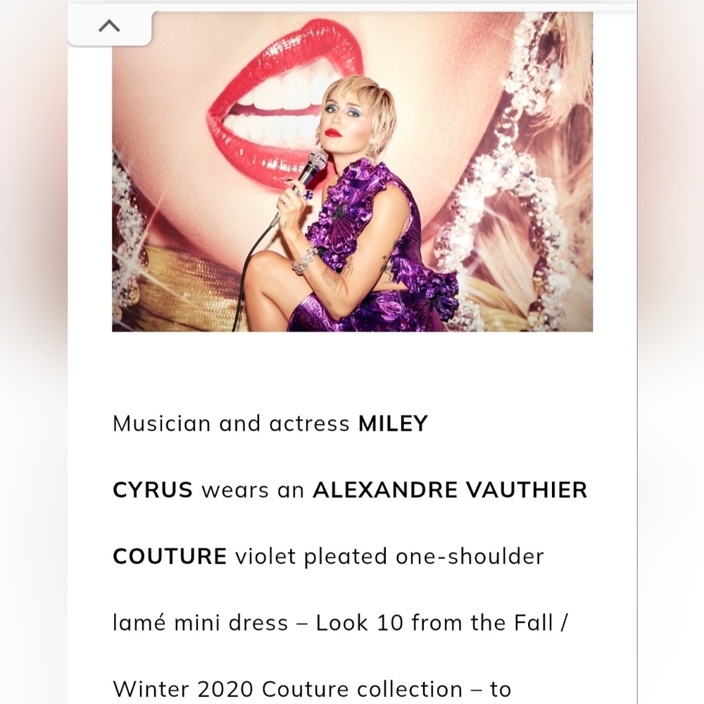 Miley Cyrus Alexandre Vauthier Purple One-Shoulder Ruffle Dress Size 36 - Picture 15 of 16